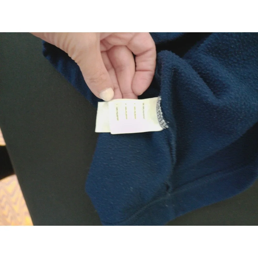 The North Face Fleece Pullover Men L Navy Blue Excellent Embroidered Logo Crew